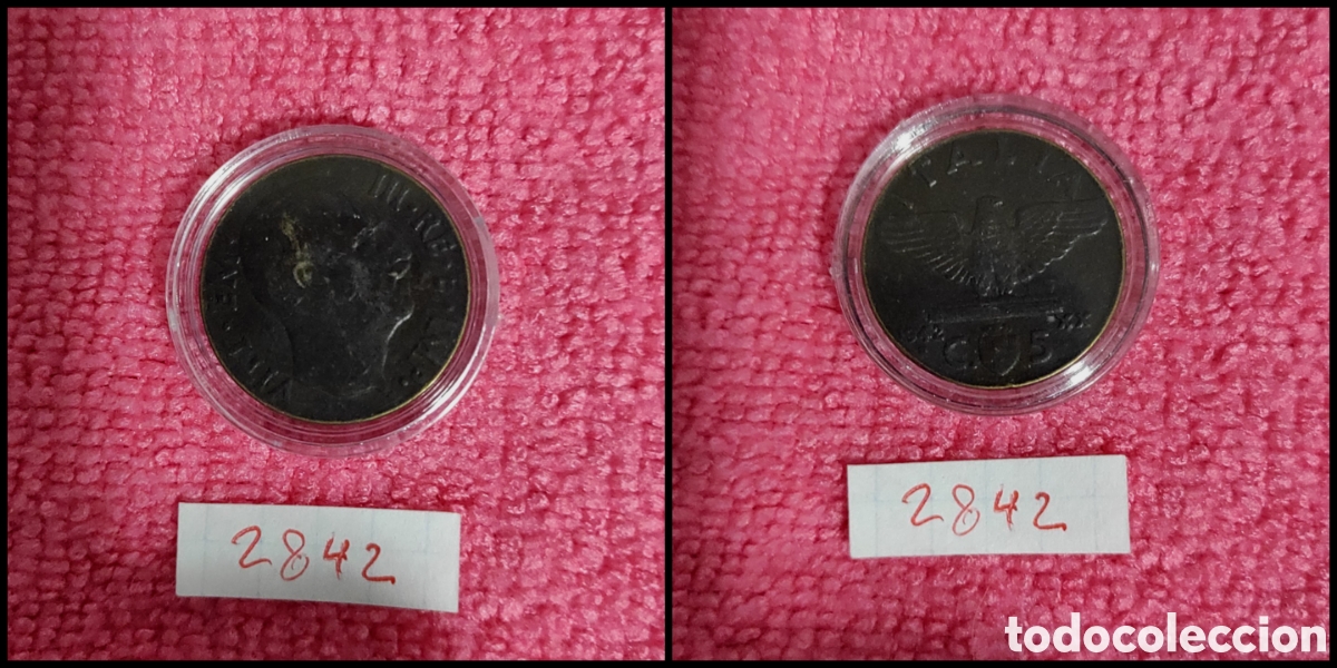 Monedas antiguas de Europa: 5 cent&eacute;simos de Italia a&ntilde;o 1942