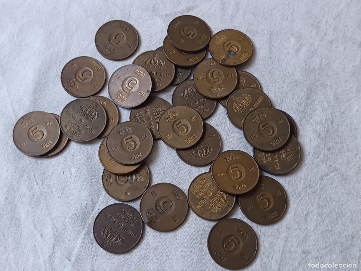 Alte M&uuml;nzen aus Europa: LE36, Lote de Antiguas Monedas Extranjeras, Suecia, unos 250 grs., cobre