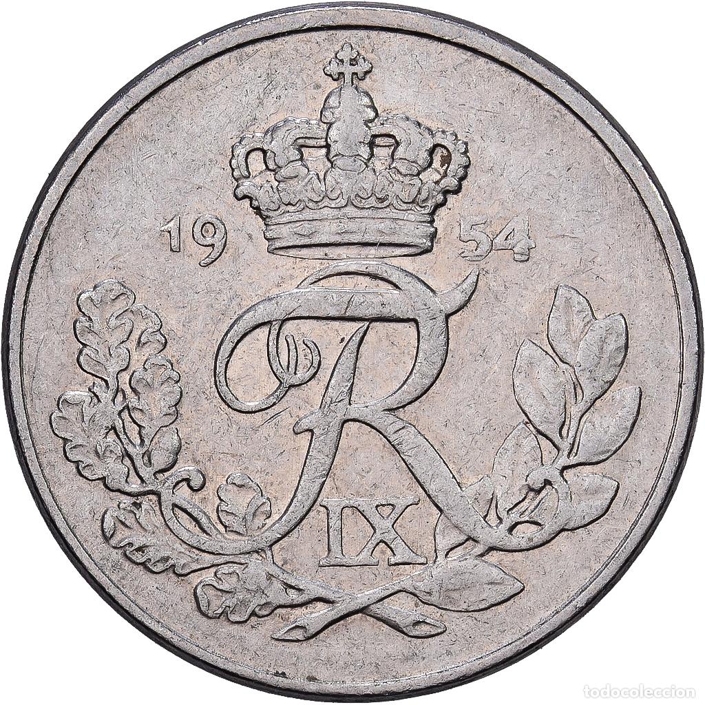 Monedas antiguas de Europa: [#1513487] Moneda, Dinamarca, Frederik IX, 10 &Ouml;re, 1954, Copenhagen, BC+, Cobre - n&iacute;quel