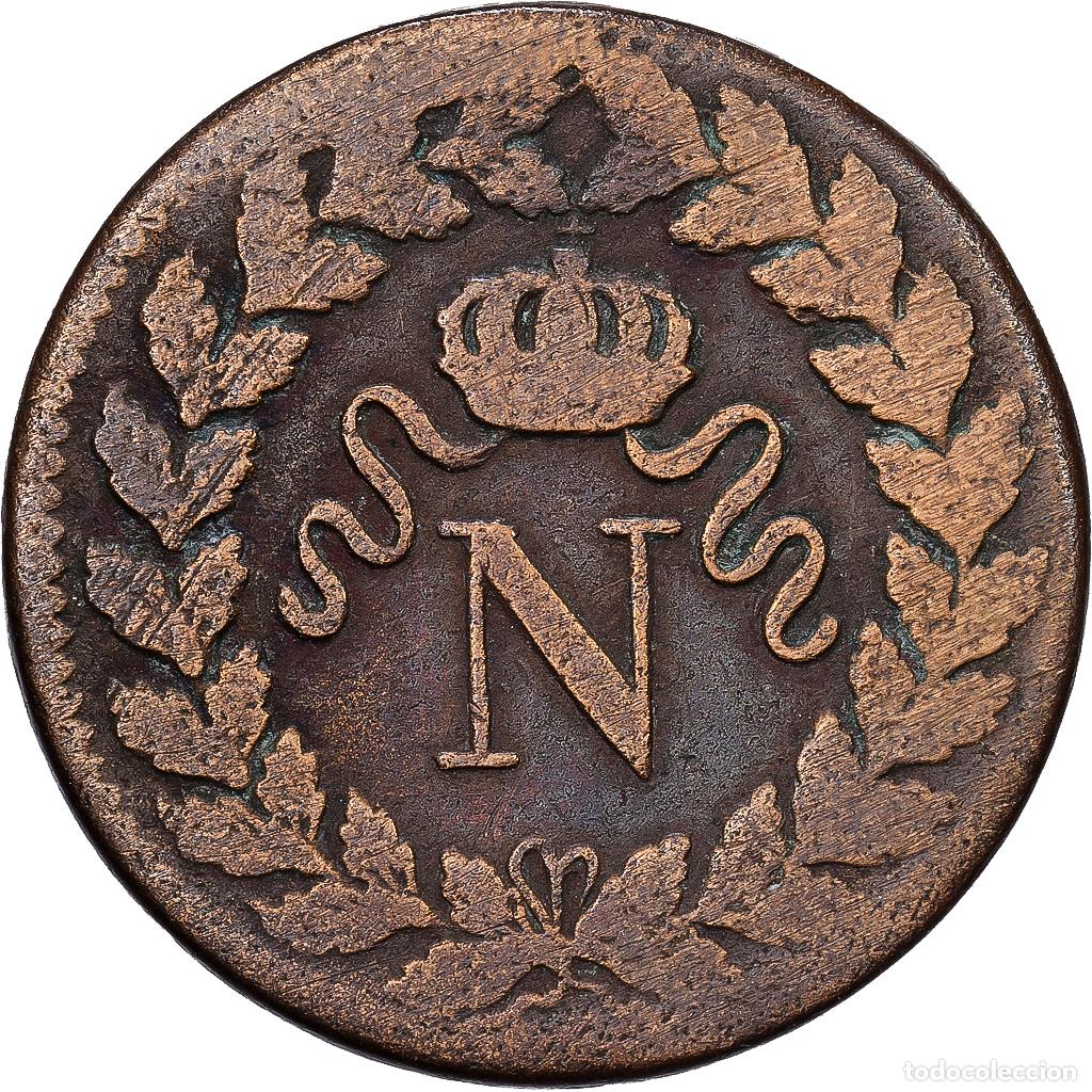 Monedas antiguas de Europa: [#1513475] Francia, Napoleon I, 1 D&eacute;cime, 1815, Strasbourg, Bronce, BC, Gadoury:195e