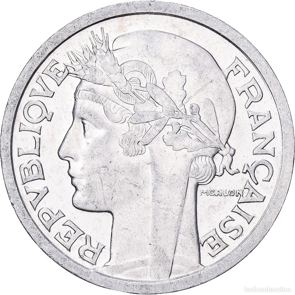 Monedas antiguas de Europa: [#1513502] Francia, 2 Francs, Morlon, 1944, Paris, Aluminio, MBC+, Gadoury:538a, KM:886a.1