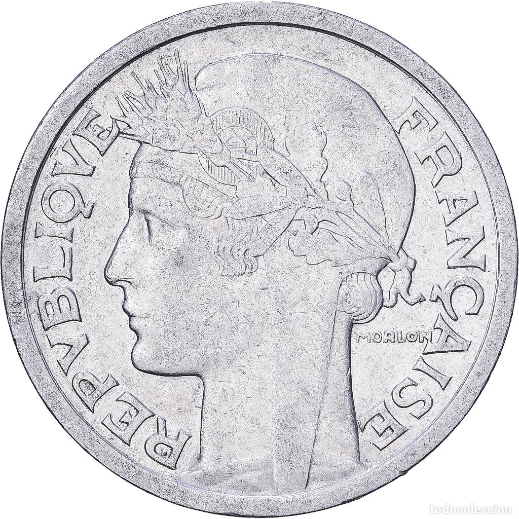 Monedas antiguas de Europa: [#1513525] Francia, 2 Francs, Morlon, 1945, Paris, Aluminio, MBC, Gadoury:538a, KM:886a.1