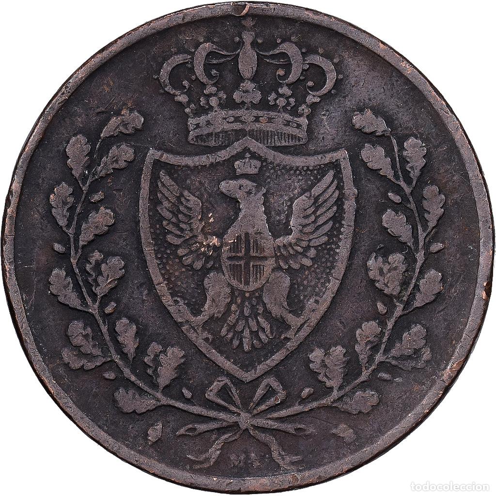 Monedas antiguas de Europa: [#1513526] Estados italianos, SARDINIA, Carlo Felice, 5 Centesimi, 1826, Turin, Cobre, BC+