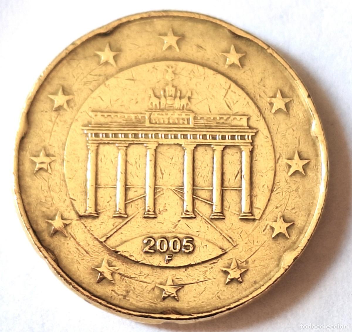 Monedas antiguas de Europa: ALEMANIA - MONEDA DE 20 CENTIMOS DE EURO DEL A&Ntilde;O 2005 CECA &rdquo; F &rdquo; - BIEN CONSERVADA