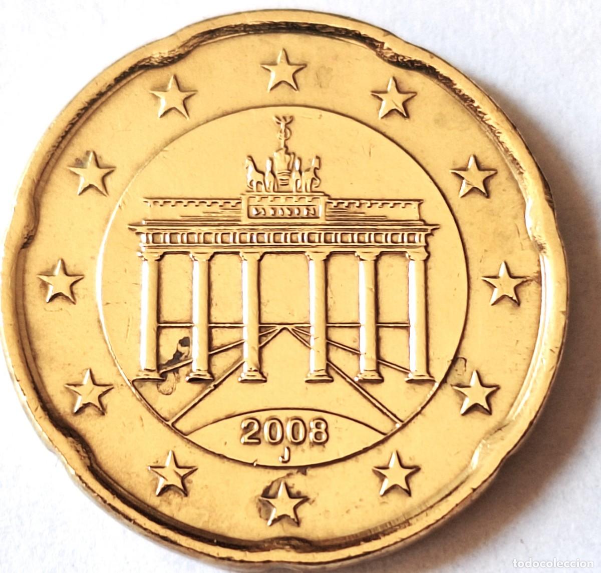 Monedas antiguas de Europa: ALEMANIA - MONEDA DE 20 CENTIMOS DE EURO DEL A&Ntilde;O 2008 CECA &rdquo; J &rdquo; - BIEN CONSERVADA