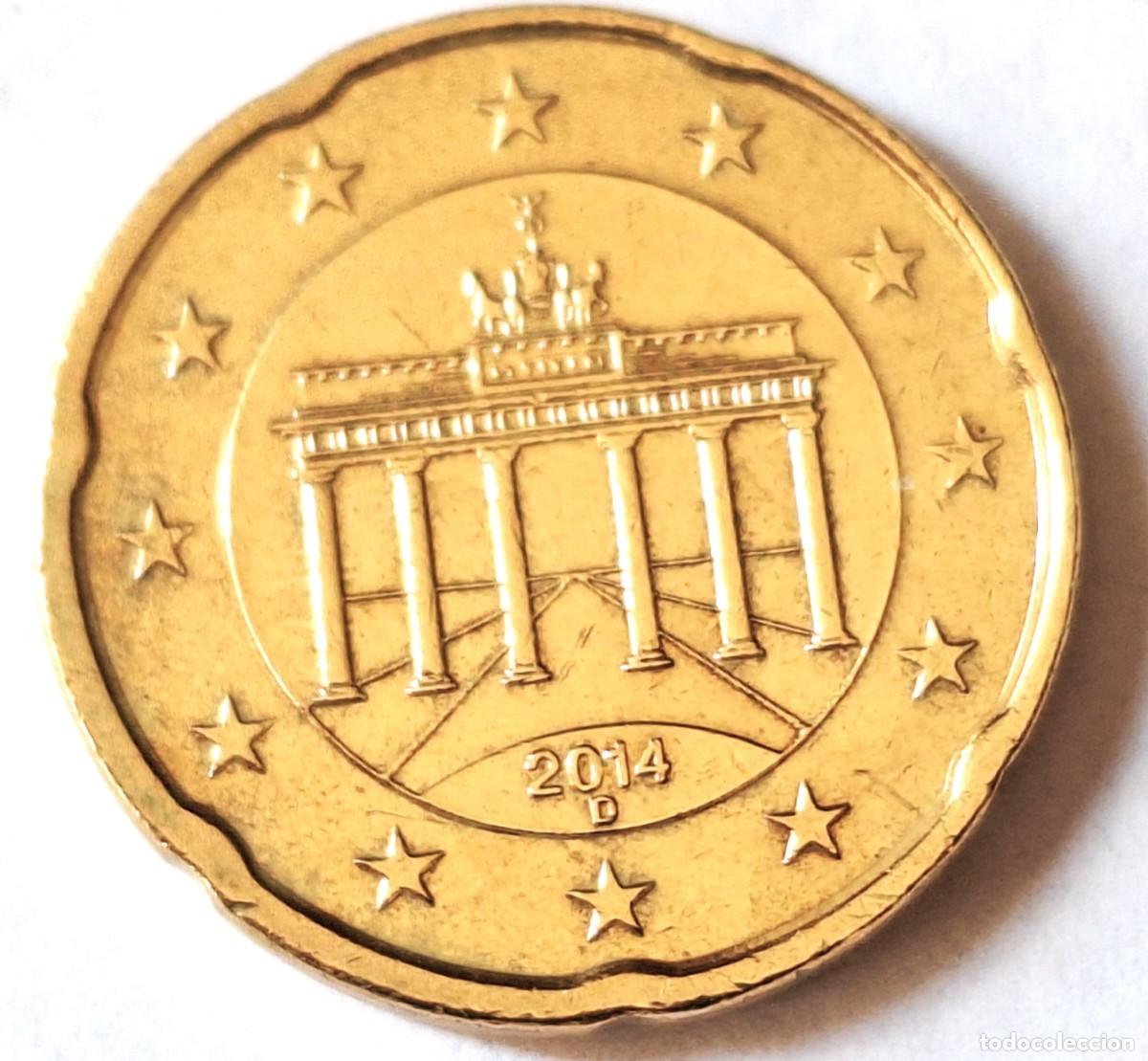 Monedas antiguas de Europa: ALEMANIA - MONEDA DE 20 CENTIMOS DE EURO DEL A&Ntilde;O 2014 CECA &rdquo; D &rdquo; - BIEN CONSERVADA