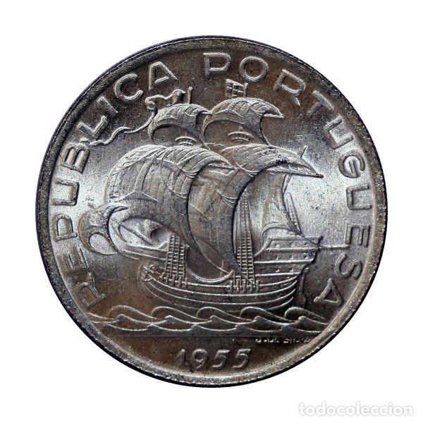 Monedas antiguas de Europa: Portugal 10 escudos plata 1955 BARCO
