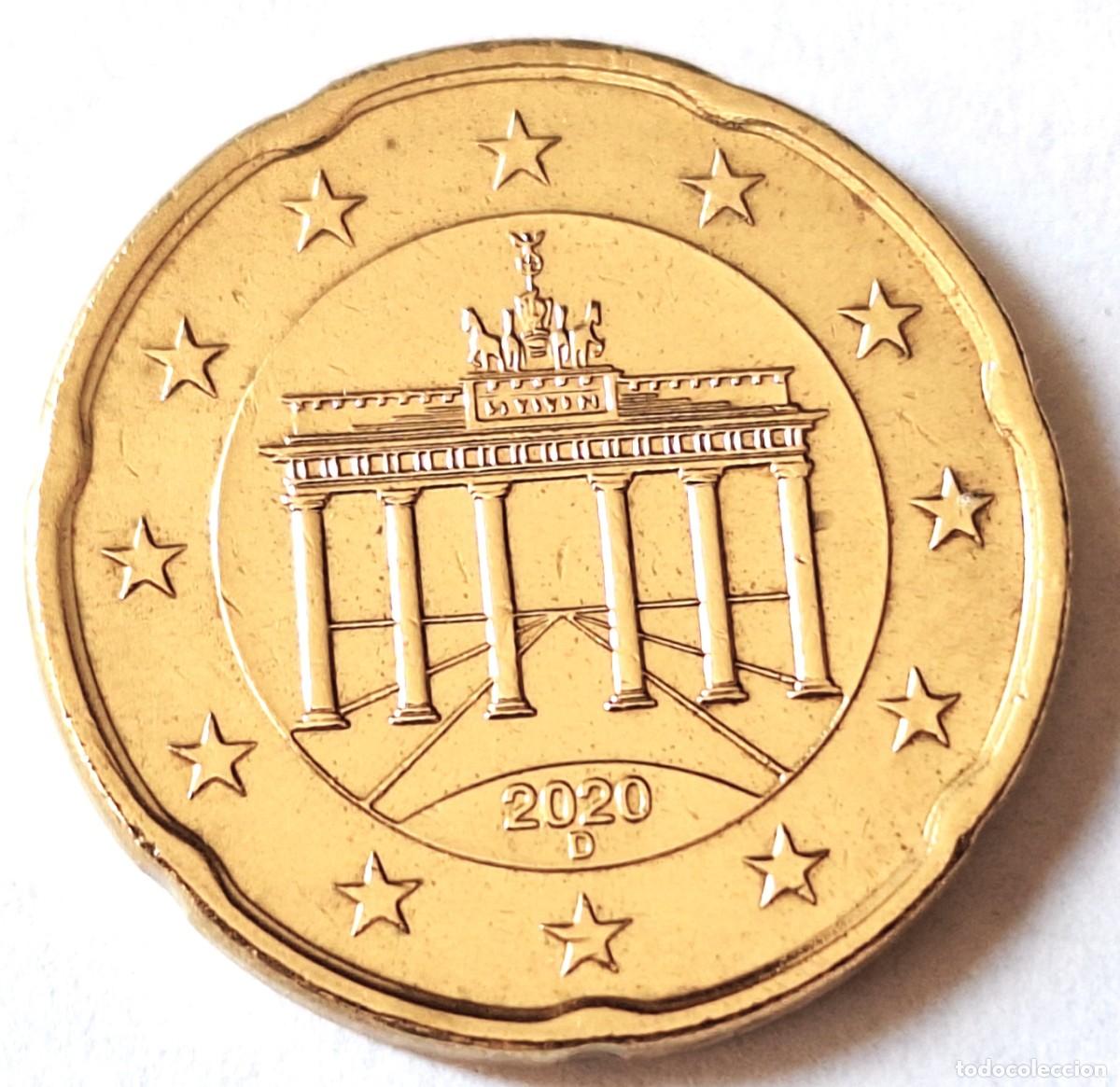 Monedas antiguas de Europa: ALEMANIA - MONEDA DE 20 CENTIMOS DE EURO DEL A&Ntilde;O 2020 CECA &rdquo; D &rdquo; - BIEN CONSERVADA