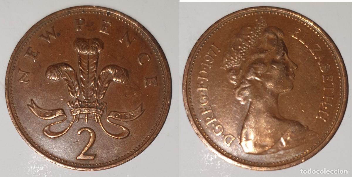 Monedas antiguas de Europa: Reino Unido 2 New Pence 1971 - Isabel II - KM#916 - Bronce
