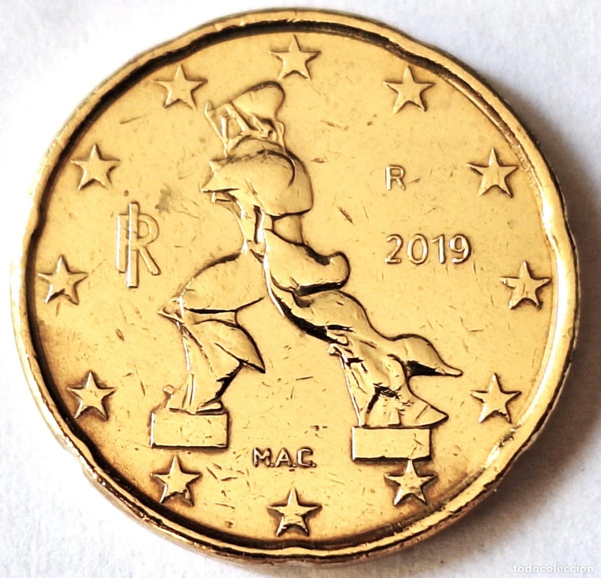 Monedas antiguas de Europa: ITALIA - MONEDA DE 20 CENTIMOS DE EURO DEL A&Ntilde;O 2019 - BIEN CONSERVADA