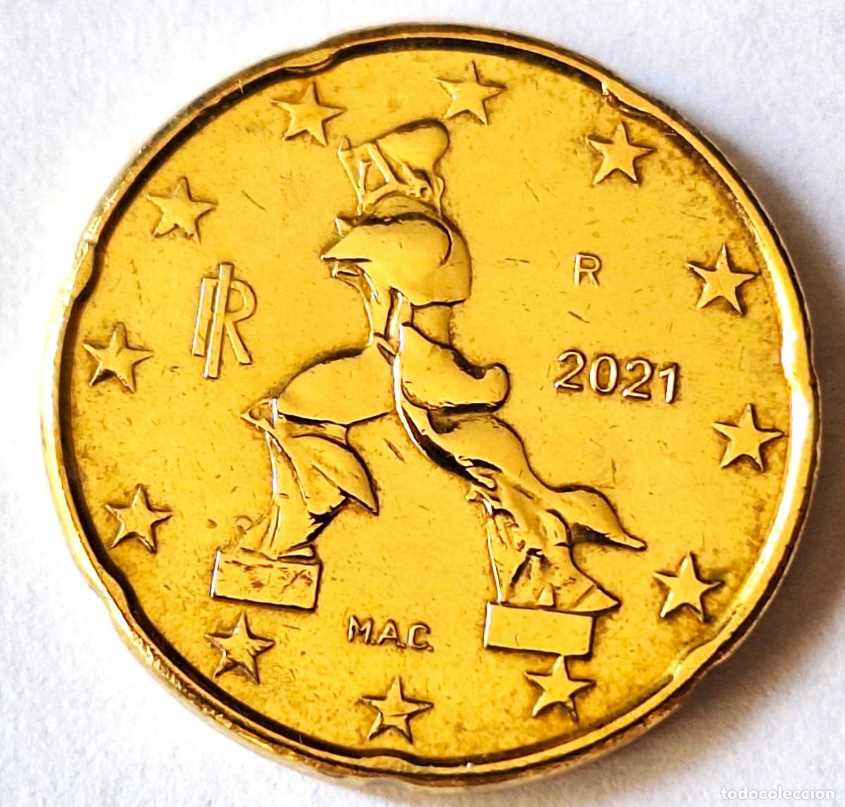 Monedas antiguas de Europa: ITALIA - MONEDA DE 20 CENTIMOS DE EURO DEL A&Ntilde;O 2021 - BIEN CONSERVADA