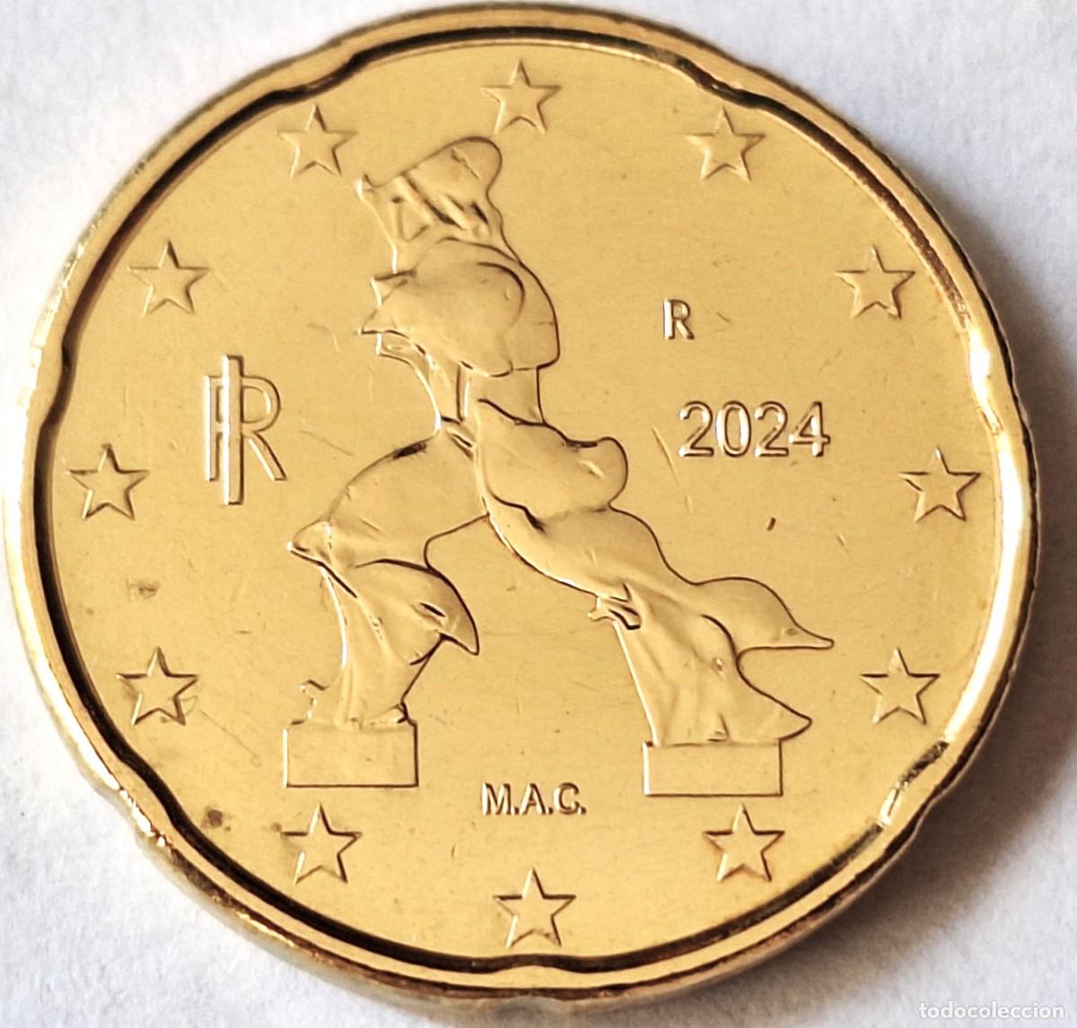 Monedas antiguas de Europa: ITALIA - MONEDA DE 20 CENTIMOS DE EURO DEL A&Ntilde;O 2024- BIEN CONSERVADA