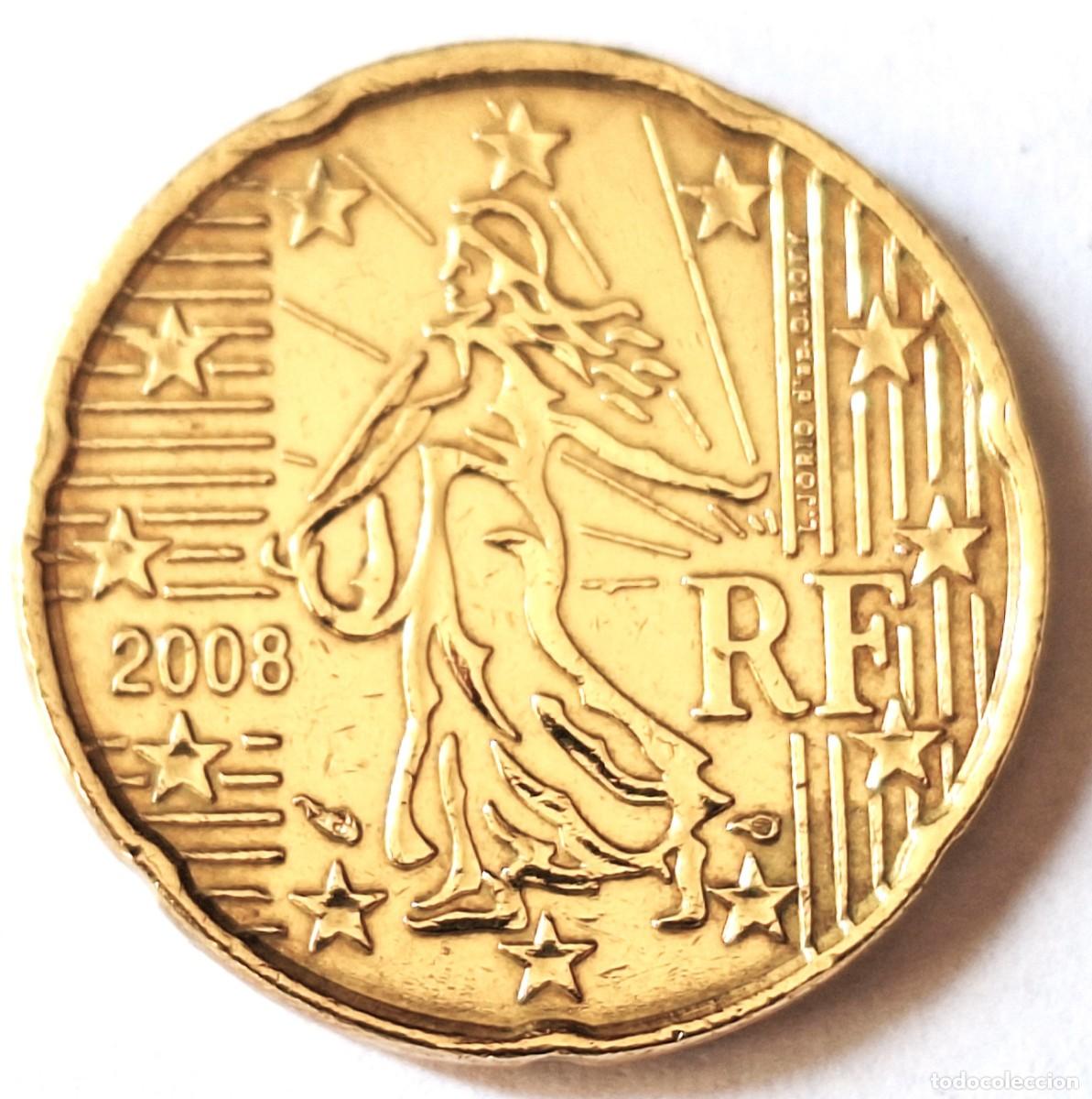 Monedas antiguas de Europa: FRANCIA - MONEDA DE 20 CENTIMOS DE EURO DEL A&Ntilde;O 2008 - BIEN CONSERVADA