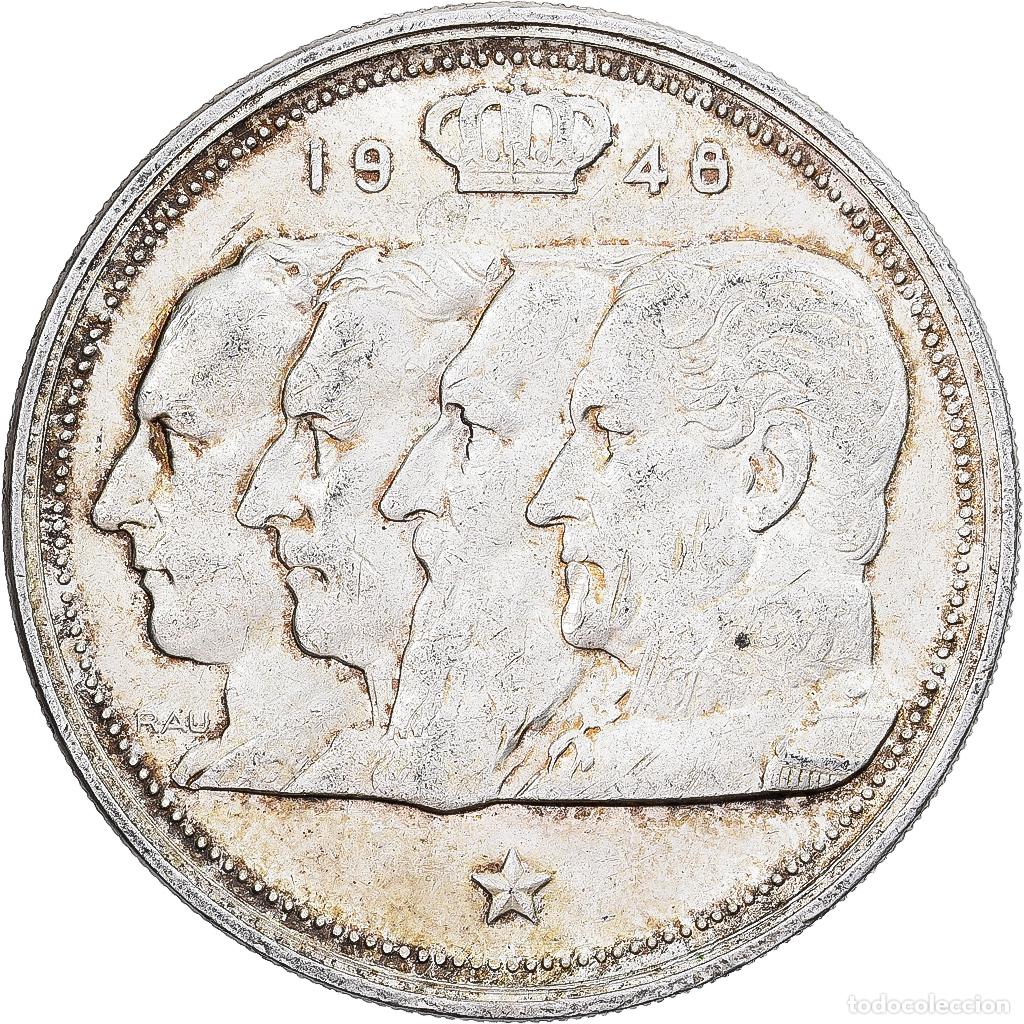 Monedas antiguas de Europa: [#1551551] B&eacute;lgica, R&eacute;gence Prince Charles, 100 Francs, 100 Frank, 1948, Brussels, Plata