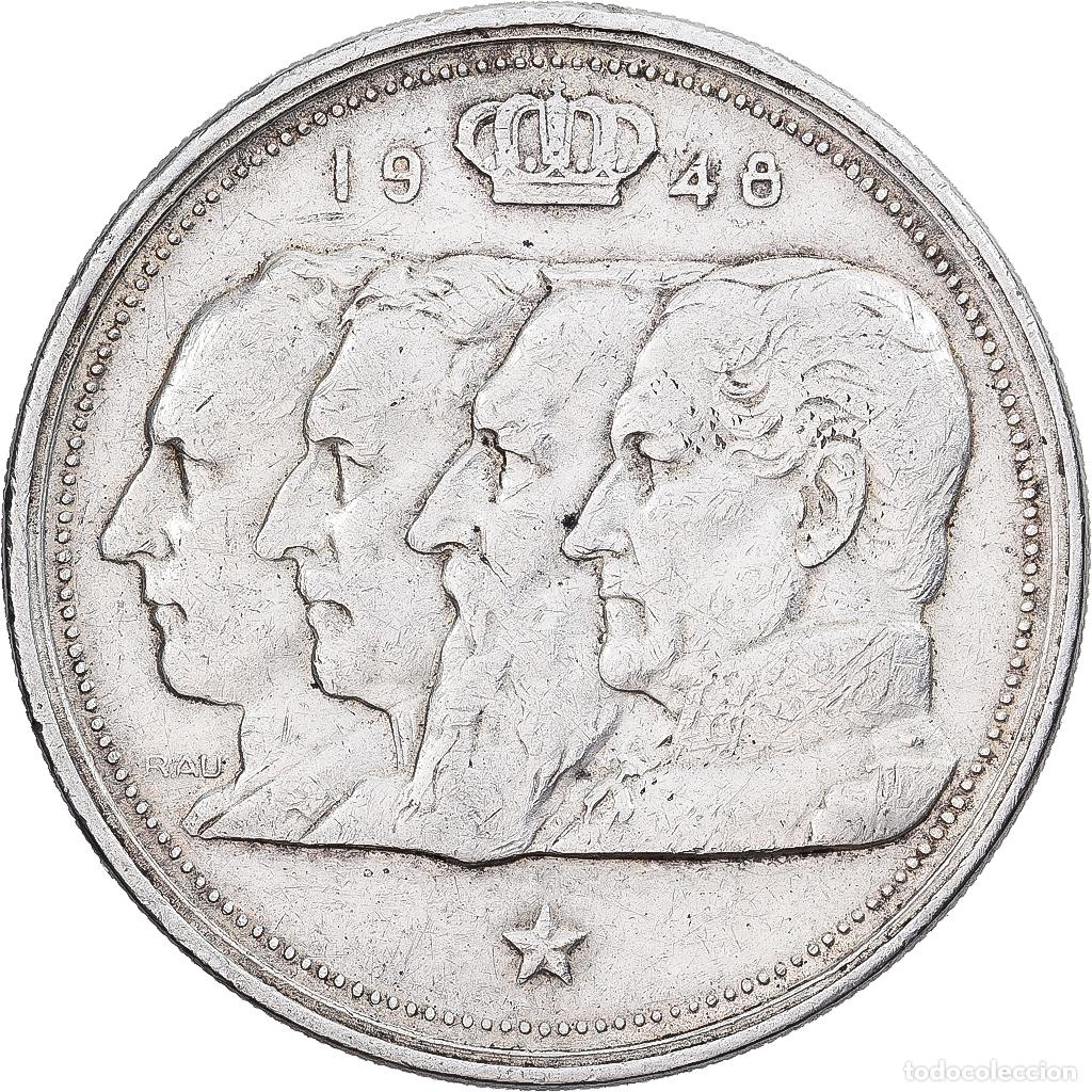 Monedas antiguas de Europa: [#1551556] B&eacute;lgica, R&eacute;gence Prince Charles, 100 Francs, 100 Frank, 1948, Brussels, Plata