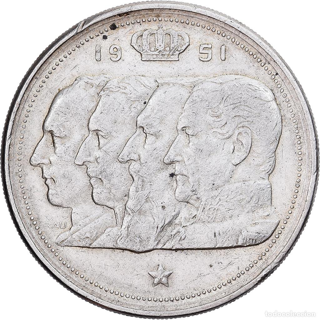 Monedas antiguas de Europa: [#1551562] B&eacute;lgica, R&eacute;gence Prince Charles, 100 Francs, 100 Frank, 1951, Brussels, Plata