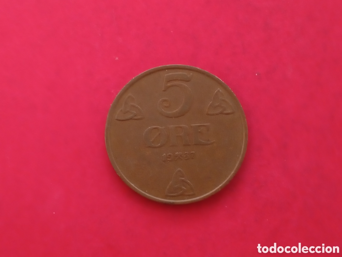 Monedas antiguas de Europa: 5 ore de Noruega 1937