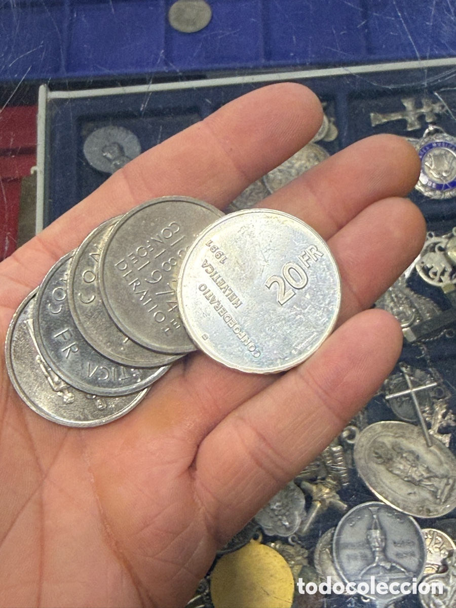 Monedas antiguas de Europa: Lote de monedas conmemorativas de suiza