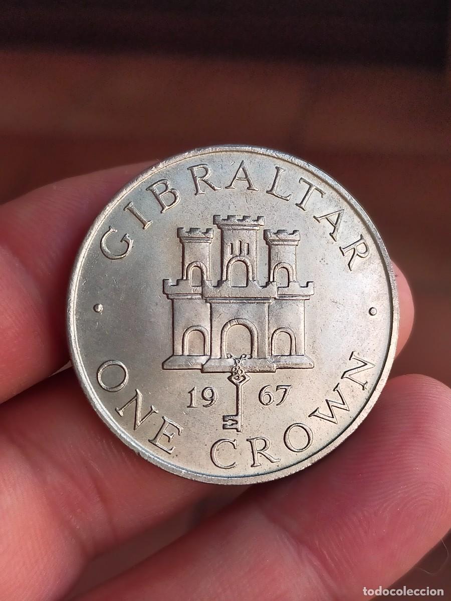 Monedas antiguas de Europa: MONEDA DE 1 UNA CORONA CROWN GIBRALTAR 1967 EXCELENTE CONSERVACION