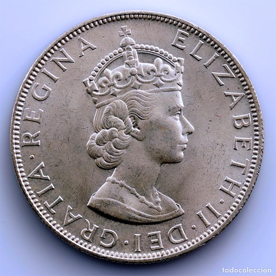 Monedas antiguas de Europa: SC. Bermudas-Isabel II. 1 Corona. 1964. SC-/UNC- Plata 22,7 g. Brillo original