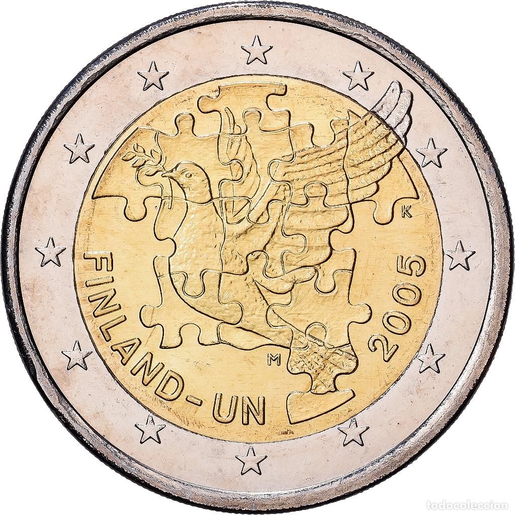 Monedas antiguas de Europa: [#1513648] Finlandia, 2 Euro, 60e anniversaire de l'ONU (1945-2005) et 50e anniversaire de