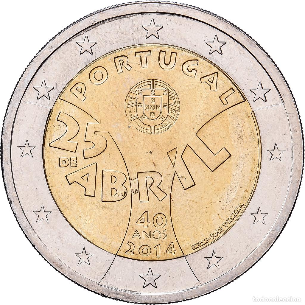 Monedas antiguas de Europa: [#1513653] Portugal, 2 Euro, 40e anniversaire de la R&eacute;volution des &OElig;illets, 2014, INCM