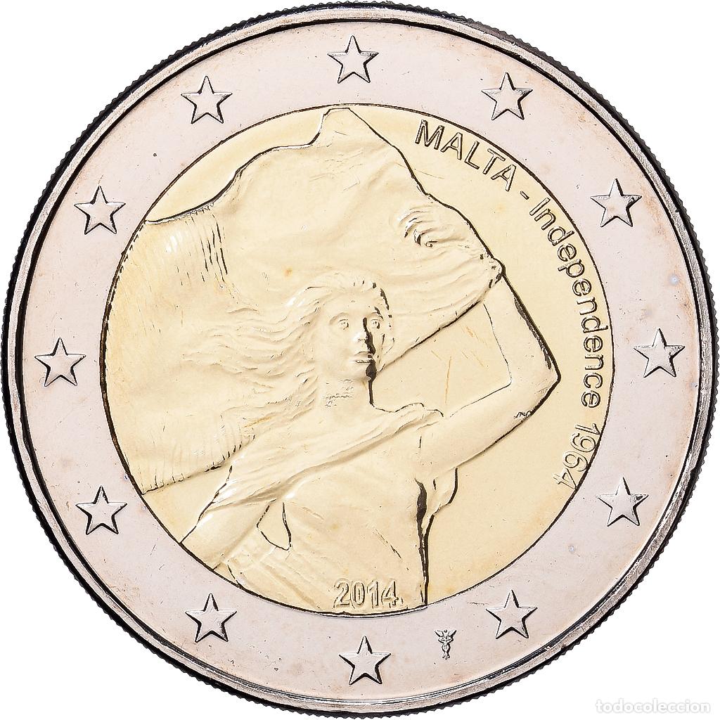 Monedas antiguas de Europa: [#1513658] Malta, 2 Euro, 50e anniversaire de l'ind&eacute;pendance de Malte, 2014, Monnaie