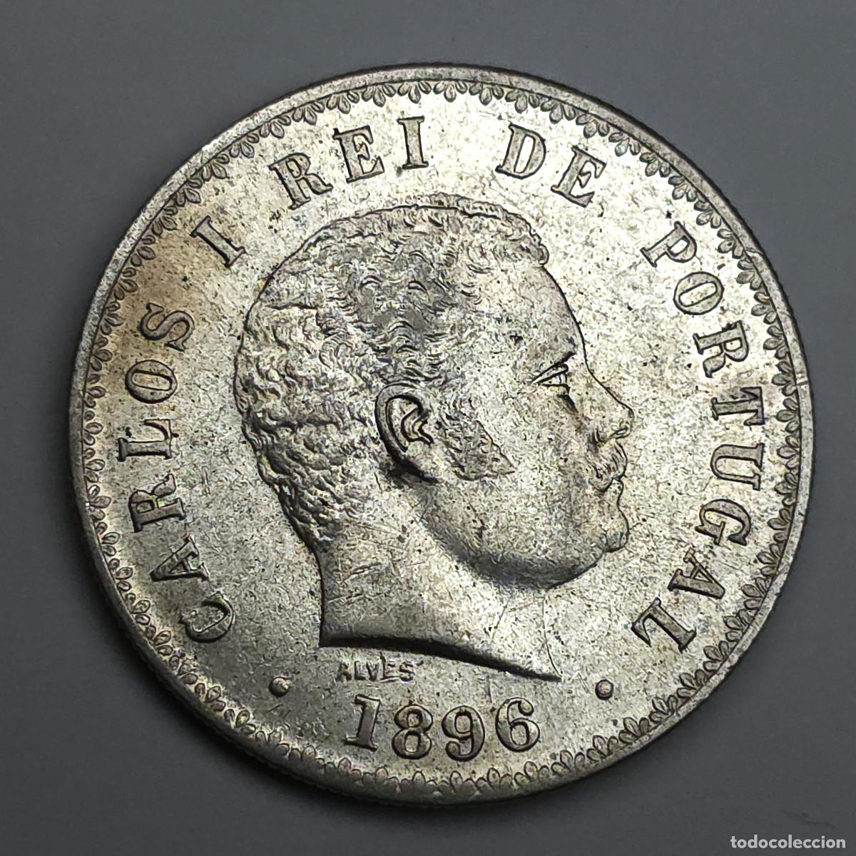 Monedas antiguas de Europa: MONEDA PLATA PORTUGAL 500 REIS CARLOS I 1896 EBC
