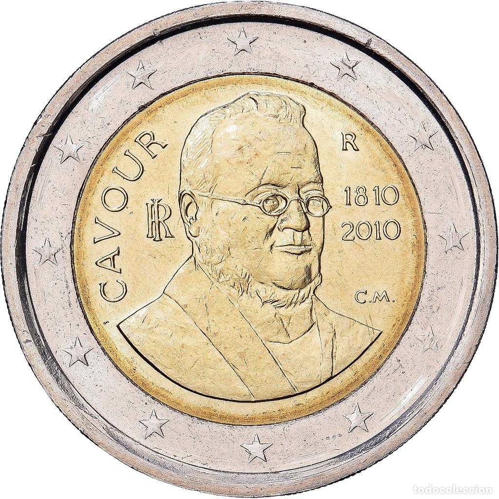 Monedas antiguas de Europa: [#1513672] Italia, 2 Euro, 200e anniversaire de la naissance du comte de Cavour, 2010