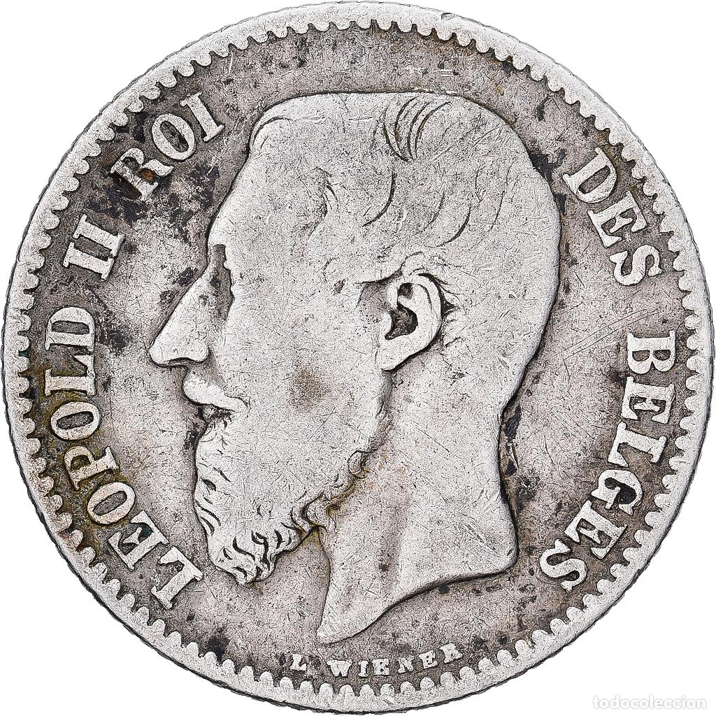 Monedas antiguas de Europa: [#1551654] B&eacute;lgica, Leopold II, Franc, 1867, Brussels, Plata, BC+, KM:28.1