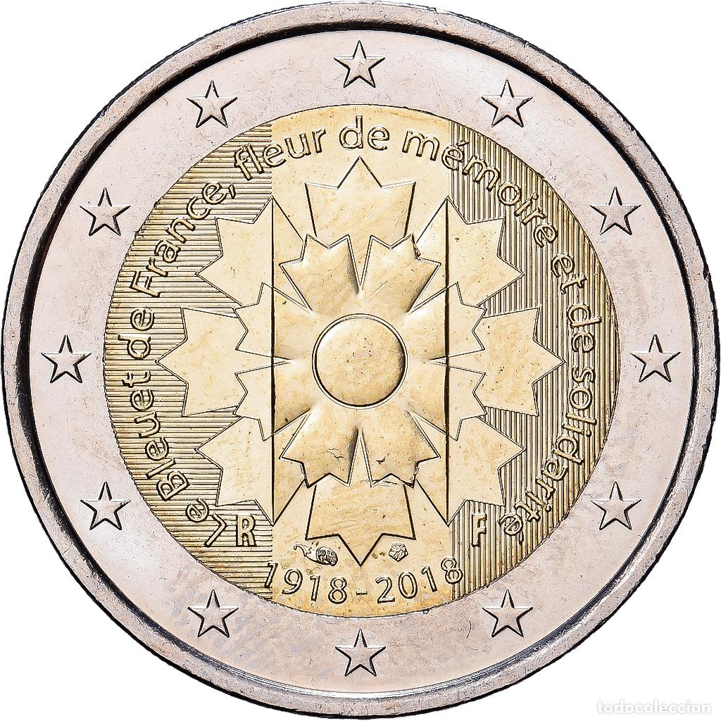 Monedas antiguas de Europa: [#1513684] Francia, 2 Euro, Centenaire de la fin de la 1&egrave;re guerre mondiale : Le bleuet