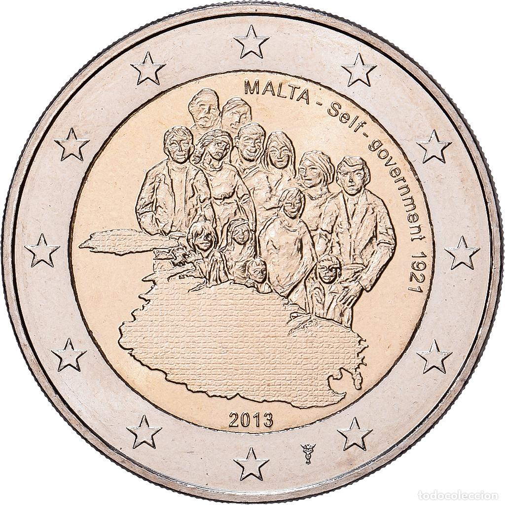 Monedas antiguas de Europa: [#1513681] Malta, 2 Euro, Auto-d&eacute;termination gouvernementale en 1921, 2013, Monnaie Royale