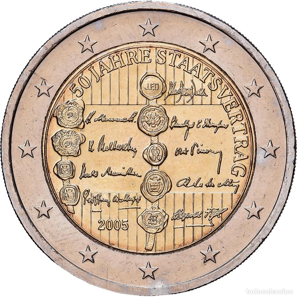 Monedas antiguas de Europa: [#1513686] Austria, 2 Euro, 50e anniversaire du trait&eacute; d'&Eacute;tat autrichien, 2005, AUSTRIAN