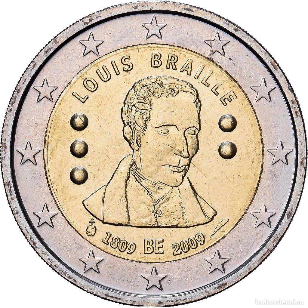 Monedas antiguas de Europa: [#1513689] B&eacute;lgica, 2 Euro, 200e anniversaire de la naissance de Louis Braille, 2009