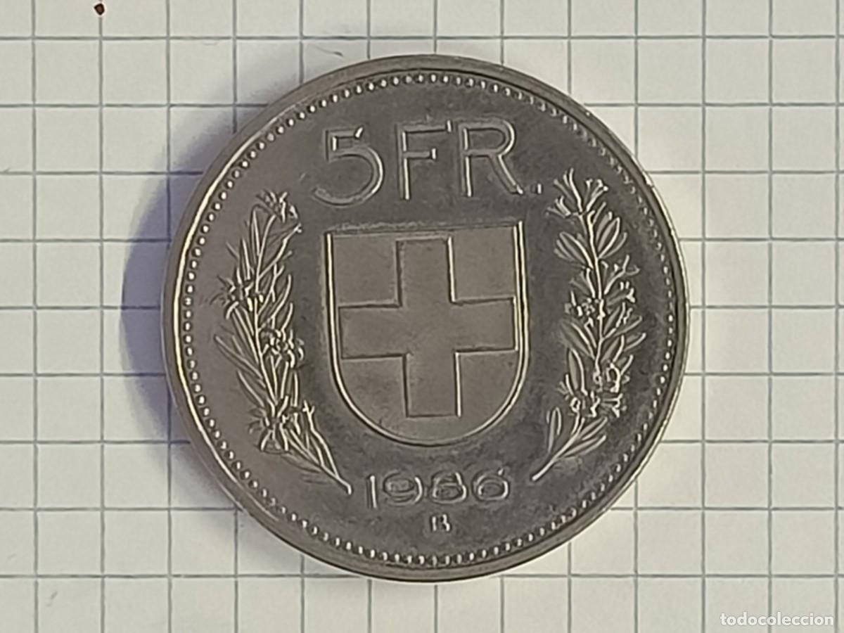Monnaies anciennes de Europe: Moneda 5 francos suizos. 1986