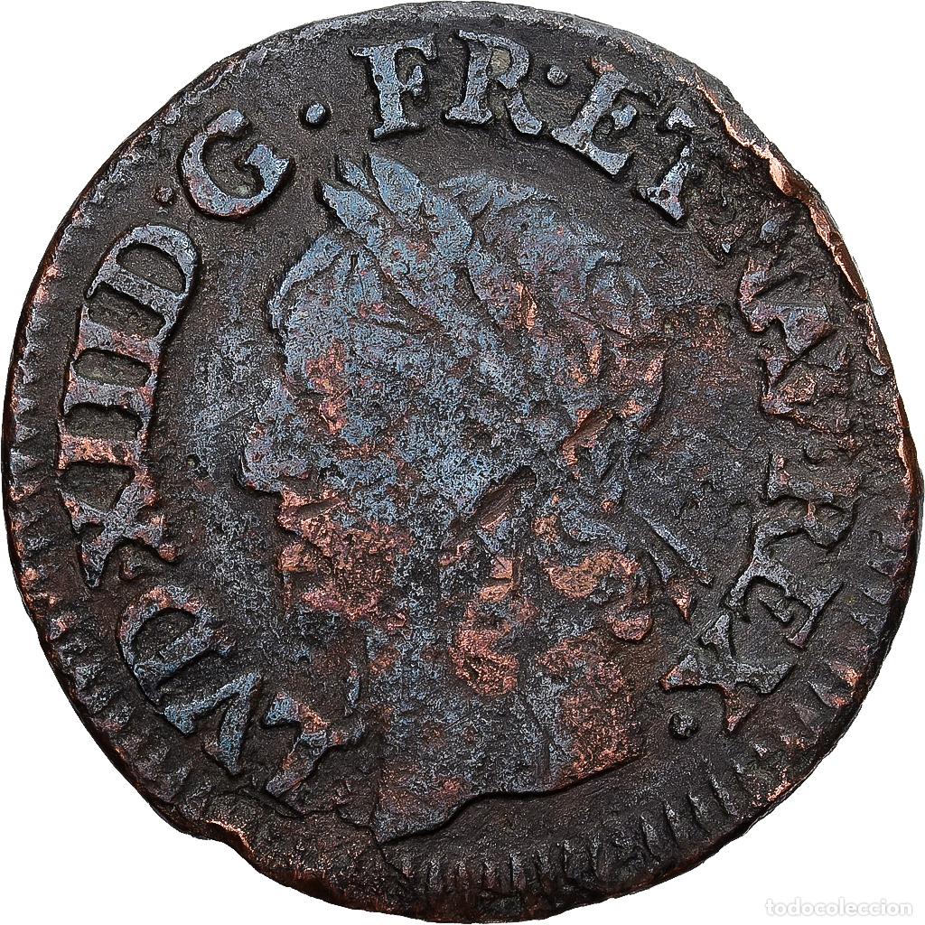 Monedas antiguas de Europa: [#1551681] Francia, Louis XIII, Double tournois de Warin, 1642, Paris, Cobre, BC+