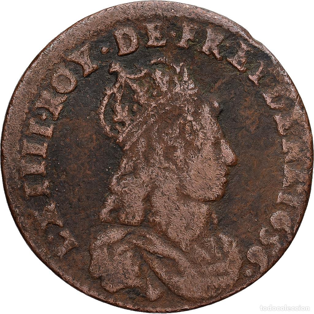 Monedas antiguas de Europa: [#1551680] Francia, Louis XIV, Liard de France au buste juv&eacute;nile, deuxi&egrave;me type