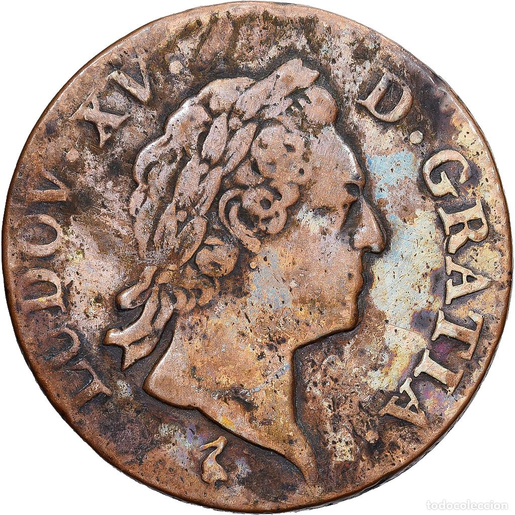 Monedas antiguas de Europa: [#1551685] Francia, Louis XV, Sol, Sol &agrave; la vieille t&ecirc;te, 1770, Paris, 1er sem, Cobre