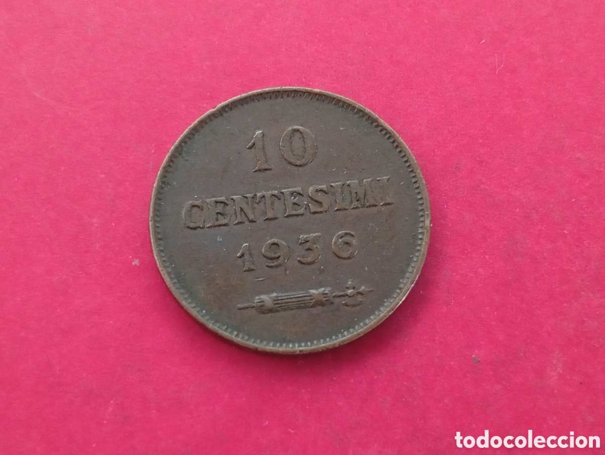 Monedas antiguas de Europa: 10 centesimi de San Marino 1936
