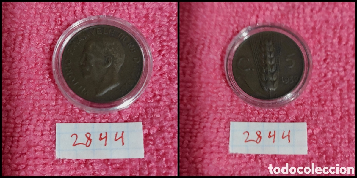 Monedas antiguas de Europa: 5 cent&eacute;simos de Italia a&ntilde;o 1932