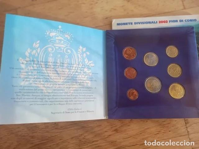 Monedas antiguas de Europa: San Marino a&ntilde;o 2002 8 monedas euro 1 c&eacute;ntimo a 2 euros &euro;