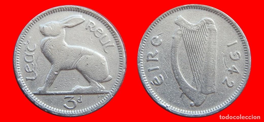 Monedas antiguas de Europa: 3 PENIQUES PENCE 1942 IRLANDA-152460