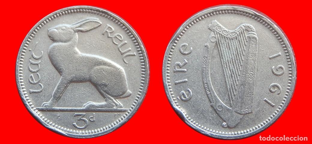 Monedas antiguas de Europa: 3 PENIQUES PENCE 1961 IRLANDA-152461