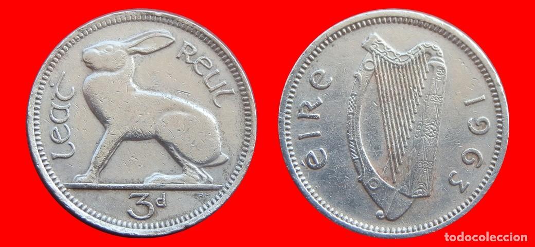 Monedas antiguas de Europa: 3 PENIQUES PENCE 1963 IRLANDA-152463