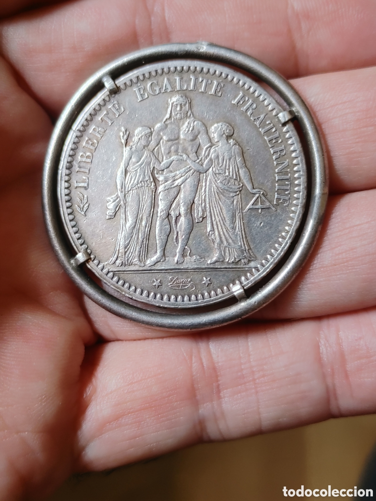 Alte M&uuml;nzen aus Europa: Cinco francos plata. Republica Francesa. 1873.