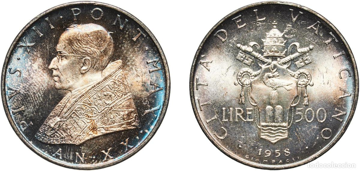 Monedas antiguas de Europa: 500 Lire - Pivs XII 1958 Wonderful patina