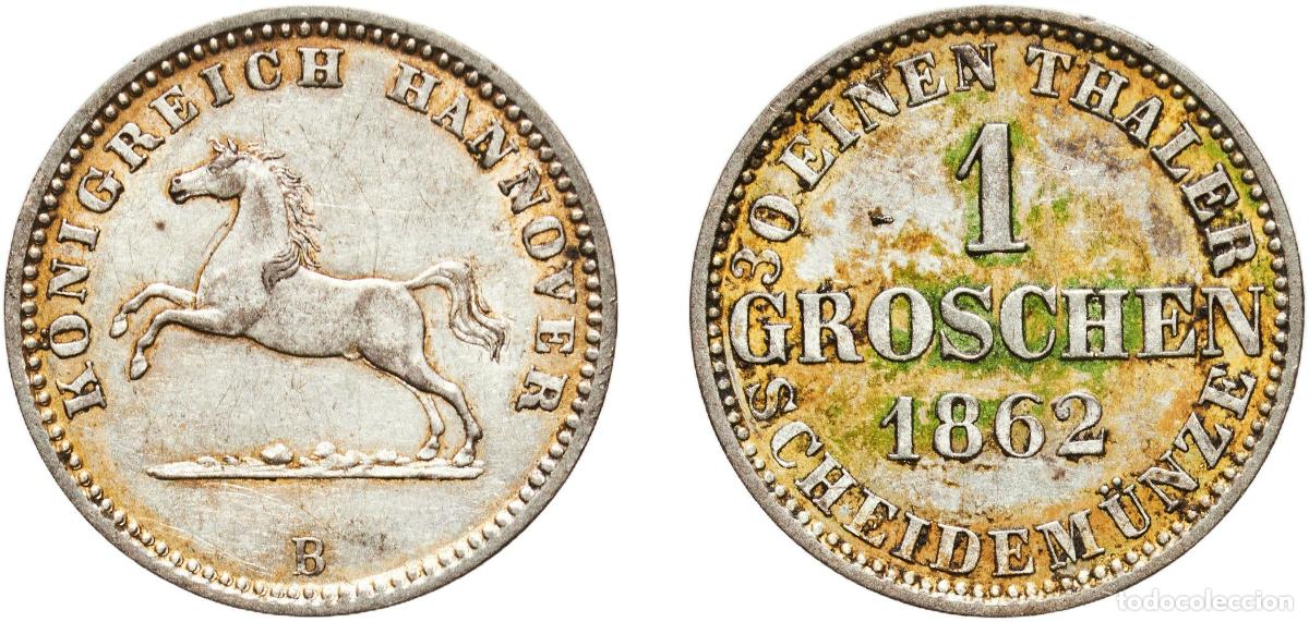 Monedas antiguas de Europa: 1 Groschen - George V 1862