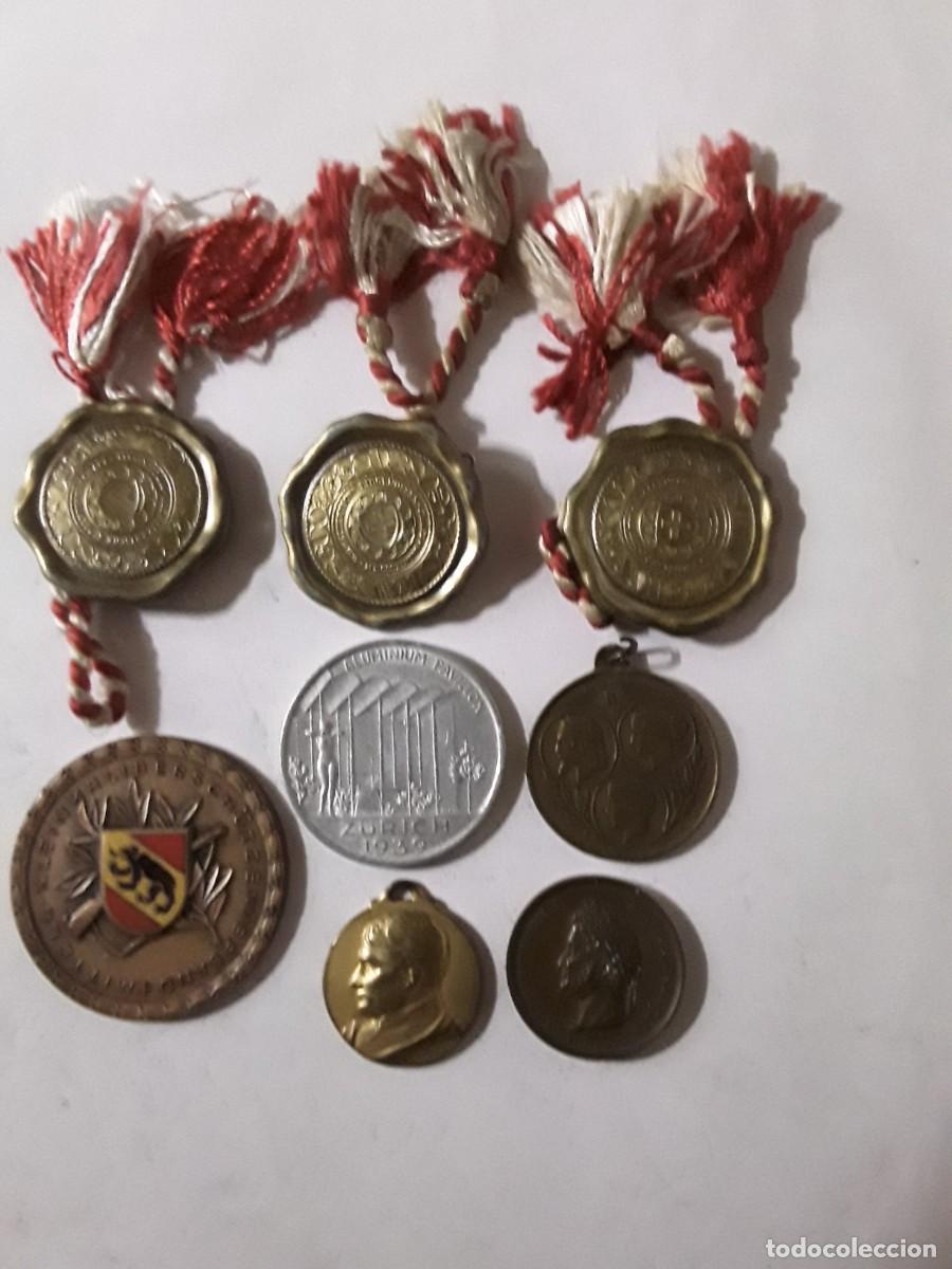 Monedas antiguas de Europa: LOTE MEDALLAS FRANCIA(NAPOLEON, LUIS FELIPE I, EXPOSICION UNIVERSAL 1867) + VARIAS DE SUIZA.