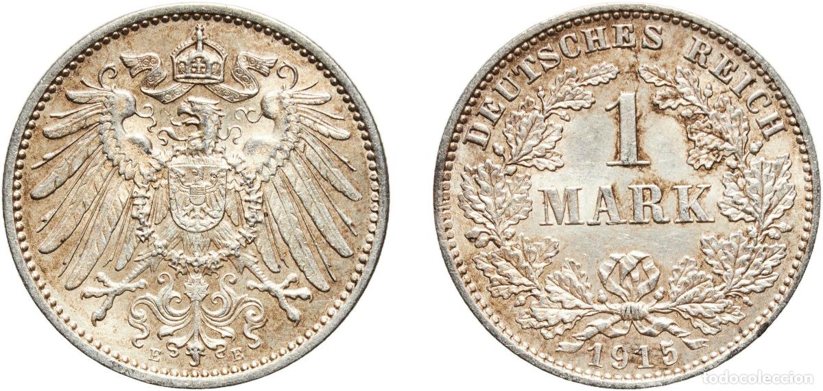Monedas antiguas de Europa: 1 Mark - Wilhelm II (type 2 - small shield) 1915 E