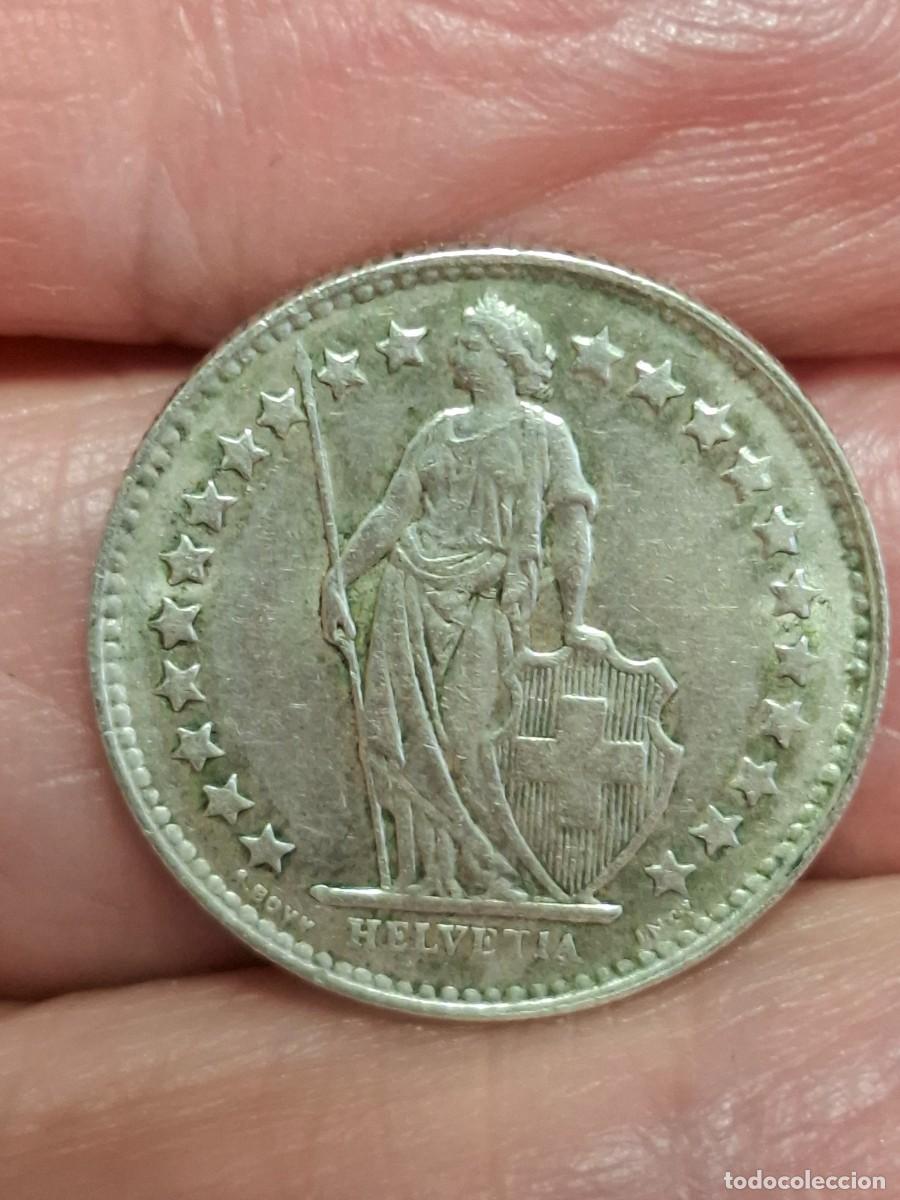 Monedas antiguas de Europa: MONEDA DE SUIZA DE 1/2 FRANCO DE PLATA DE 1956